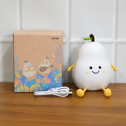 Pear Silicone Night Lamp – Multi-Color LED & Touch Control