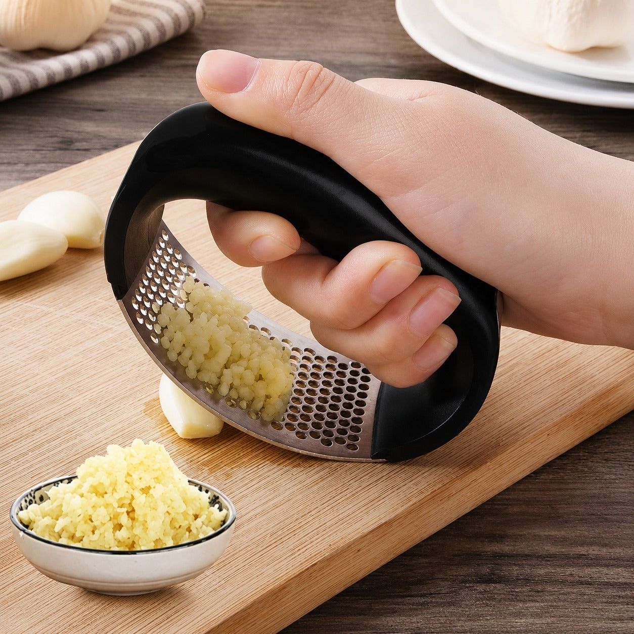 Garlic Press – Rocking Stainless Steel Ginger Mincer for Kitchen